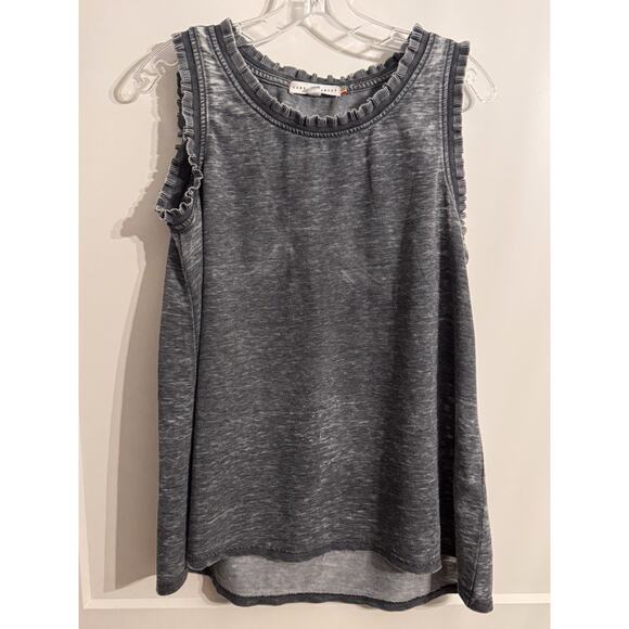 JANE & DELANCEY Top Sz M Gray, Sleeveless, Gorpcore, Soft Burnout LagenLook - Picture 1 of 8